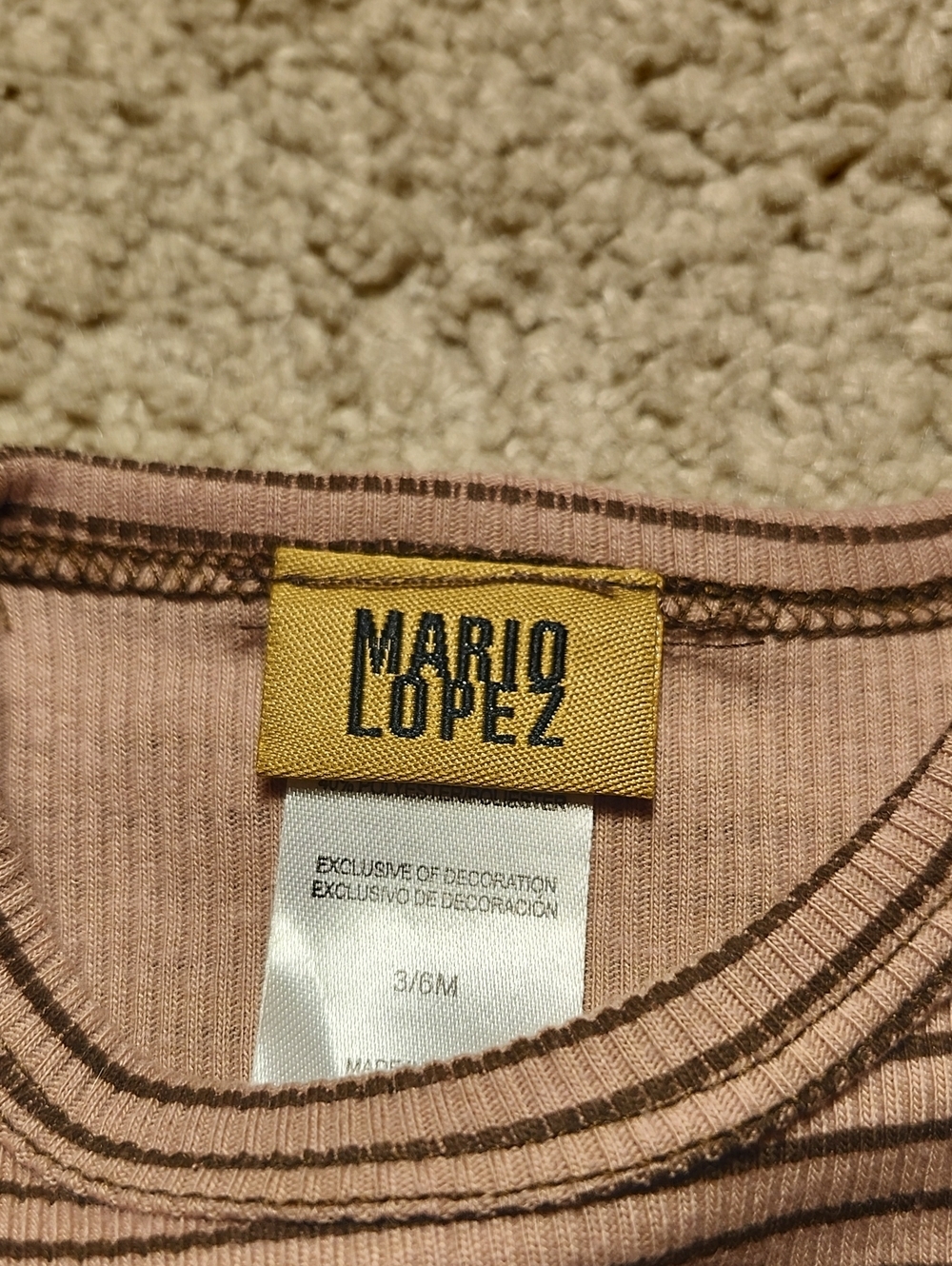 Mario Lopez Kids Baby Boy 3-Piece Set Striped Bodysuit Pants Hat 3/6 M NWT - Picture 7 of 15